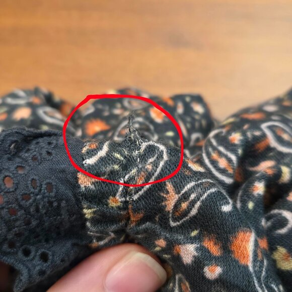 Lucky Brand Womens Paisley Printed Boho Button-Front Peasant Top Green XXL NWT - Picture 12 of 13